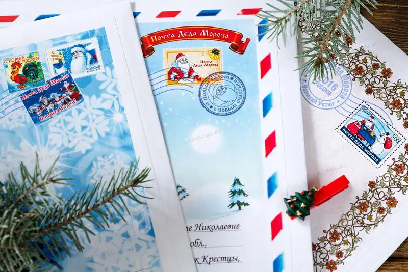 Фирменный штемпель 'Почта Деда Мороза, Великий Устюг' на конверте