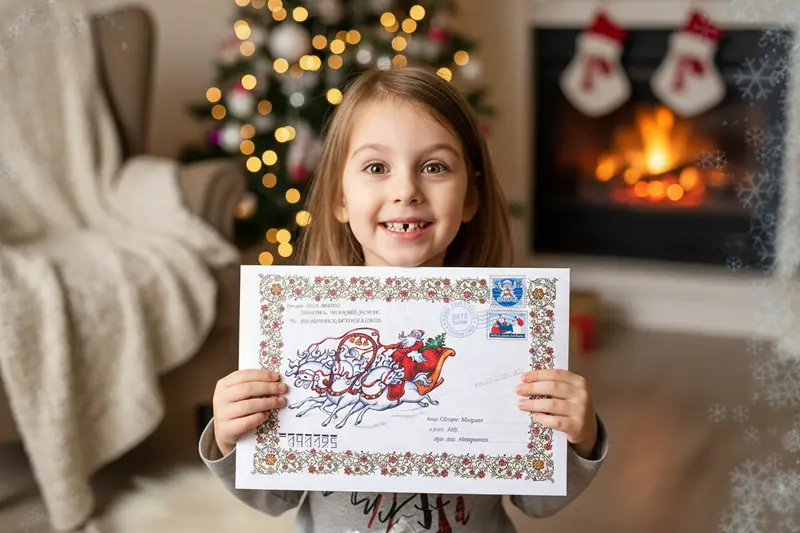 Восторг ребенка при получении письма от Деда Мороза